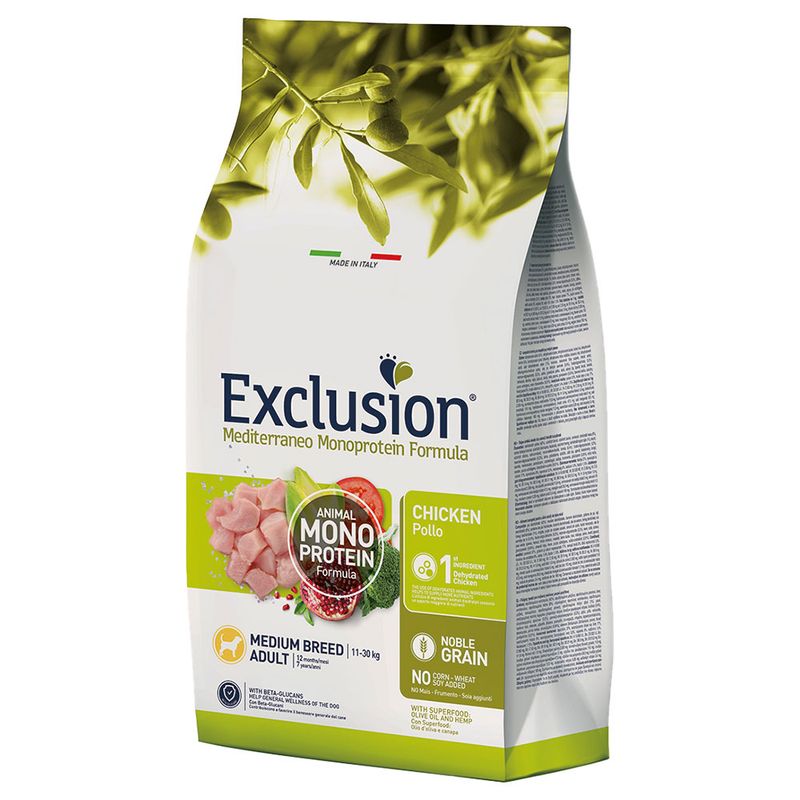 EXCLUSION MEDITERRANEO MEDIUM ADULT - POLLO 12KG