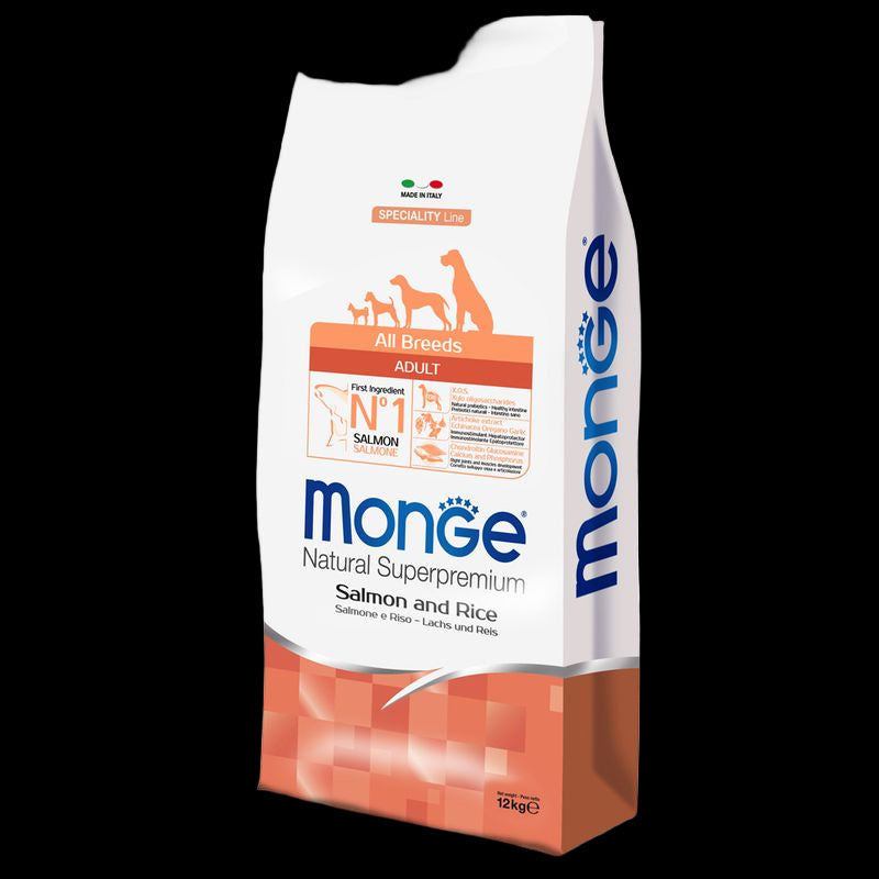 MONGE SUPERPREMIUM ALL BREEDS ADULT SALMONE CON RISO 12KG