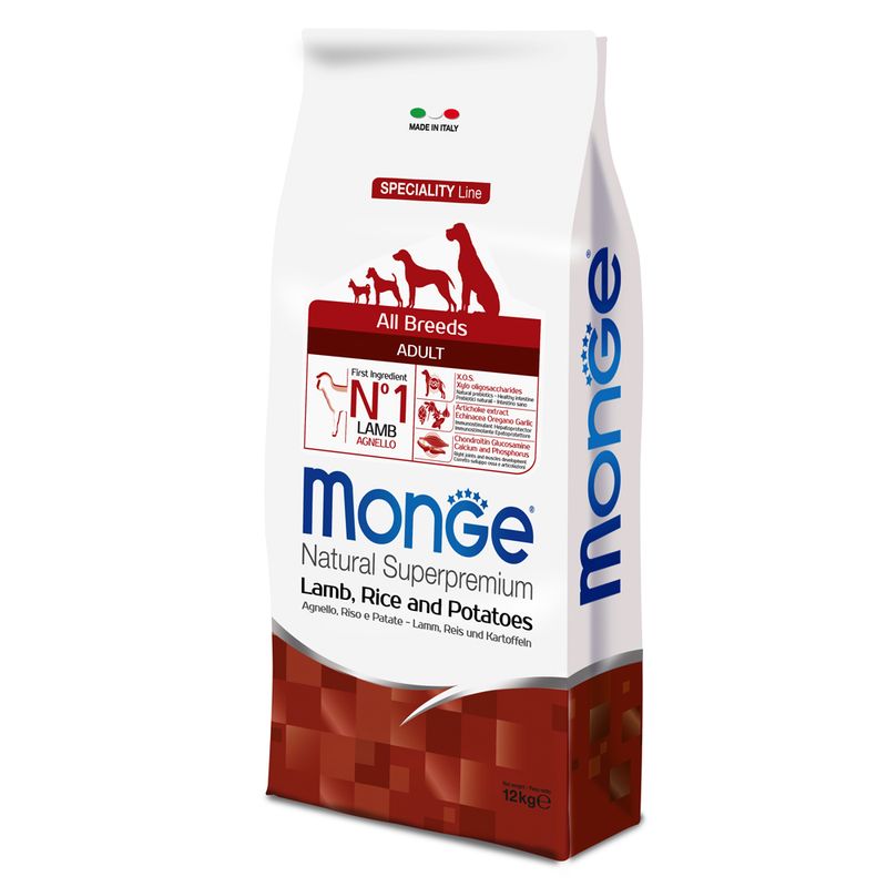MONGE SUPERPREMIUM ALL BREEDS ADULT AGNELLO CON RISO & PATATE 12KG