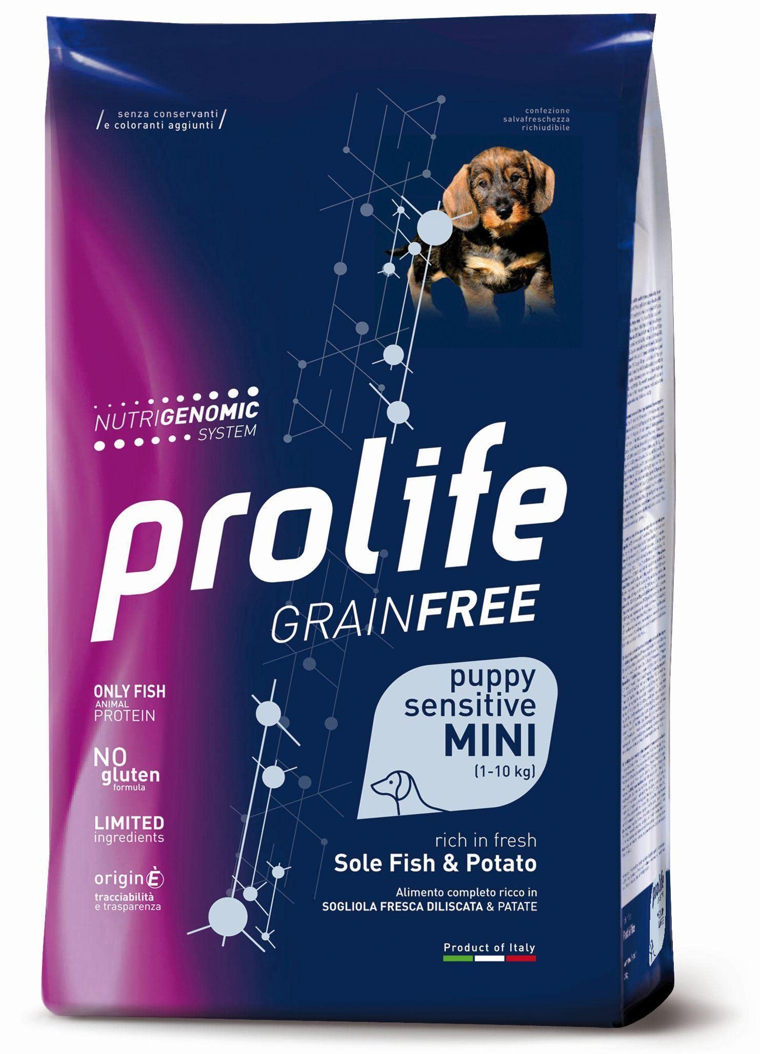 PROLIFE GRAINFREE SENSITIVE PUPPY MINI SOGLIOLA & PATATE - 2KG