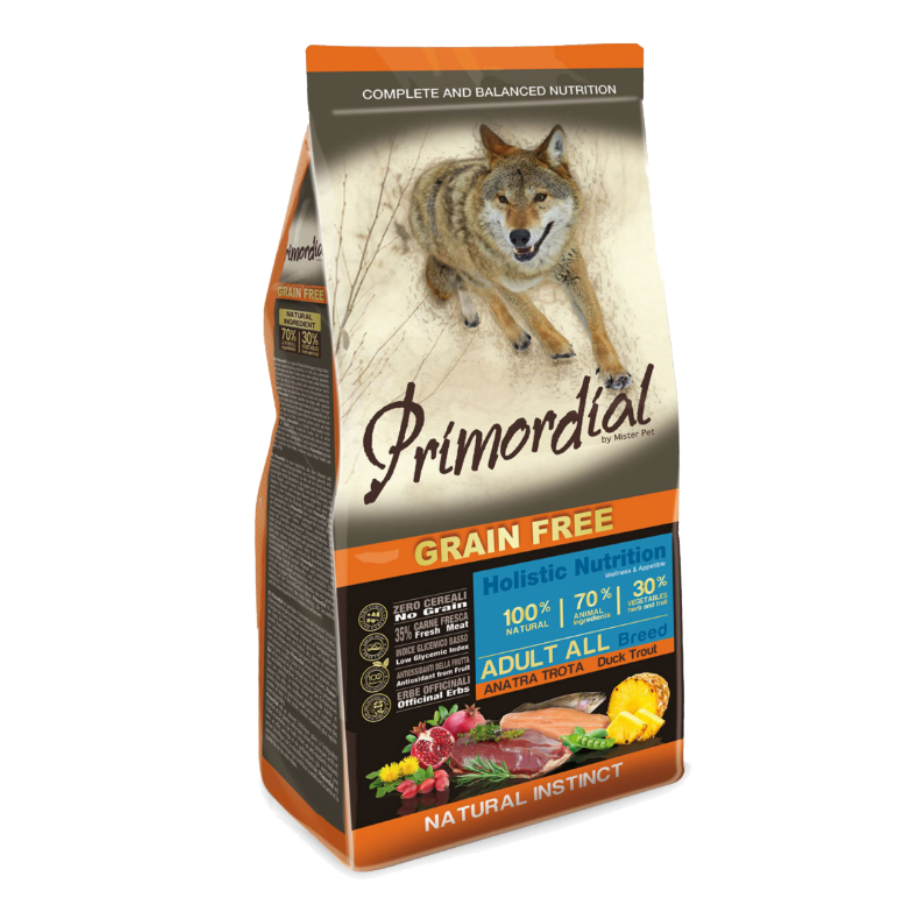 MISTER PET PRIMORDIAL GRAIN FREE ADULT 12KG - ANATRA & TROTA