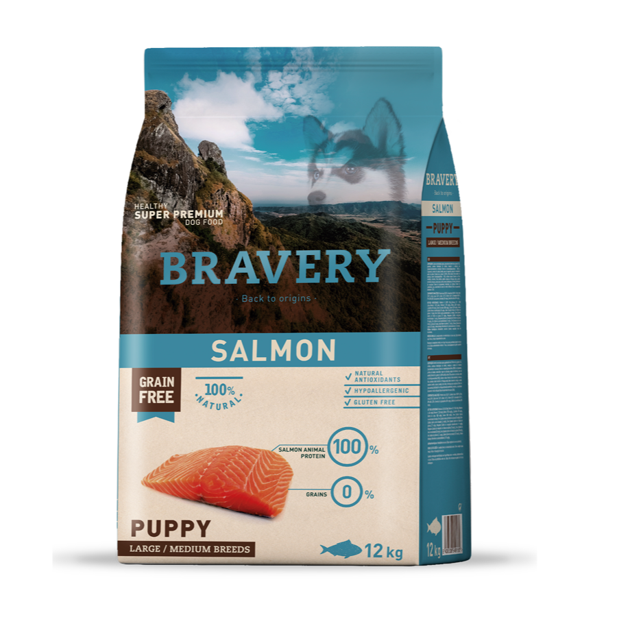 BRAVERY SALMONE PUPPY LARGE/MEDIUM BREEDS 12KG