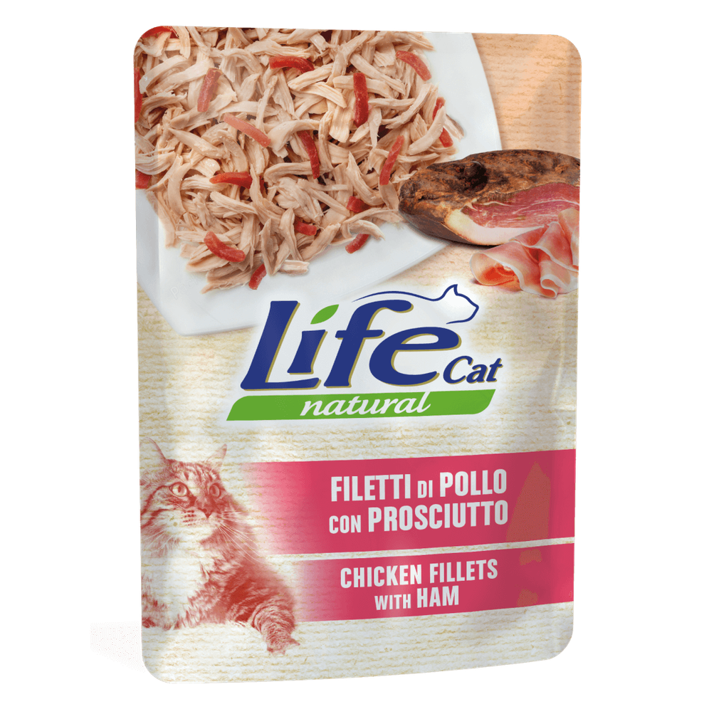 Life Natural Cat Filetti di Pollo con Prosciutto 70g