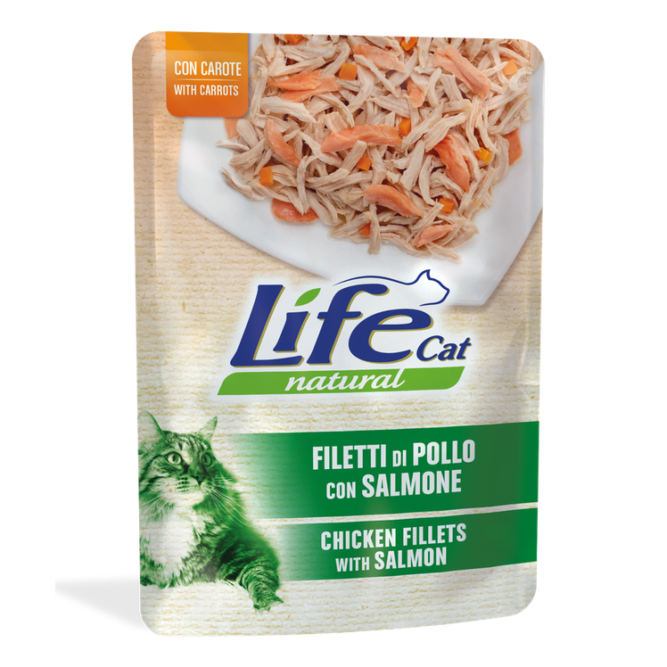 Life Natural Cat Pollo Salmone e Carote 70g