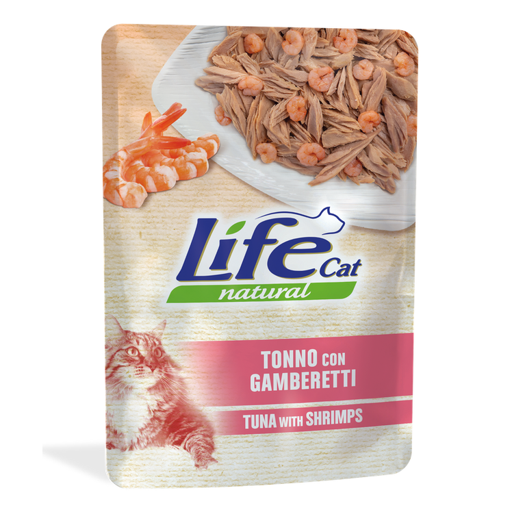 Life Natural Cat Tonno Gamberetti 70g bustina alimento gatto umido