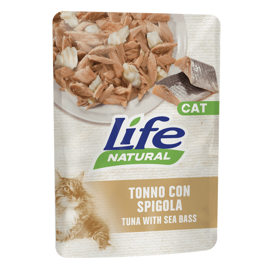 Life Natural Cat Tonno Spigola 70g alimento umido gatto