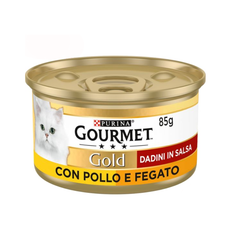 Purina Gourmet Gold Dadini in Salsa Pollo Fegato 85g lattina gatto