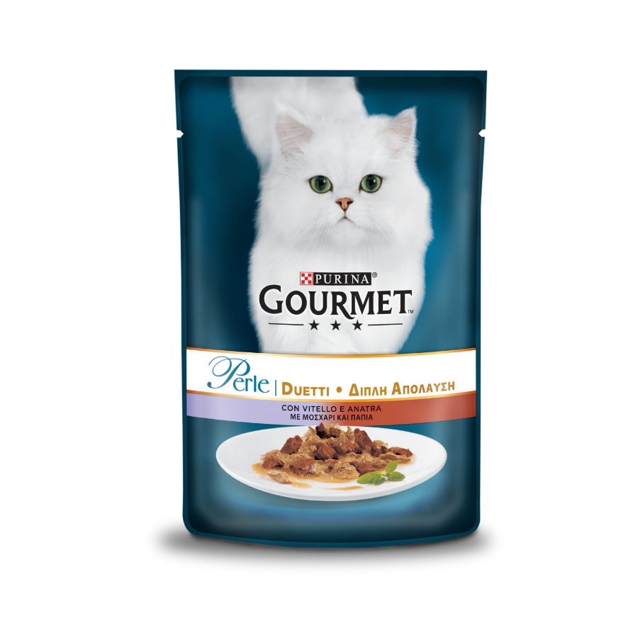 PURINA PERLE DUETTI 85G - VITELLO & ANATRA