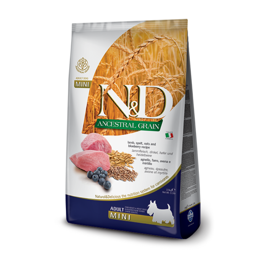 FARMINA N&amp;D ANCESTRAL AGNELLO &amp; MIRTILLI ADULT MINI 7KG
