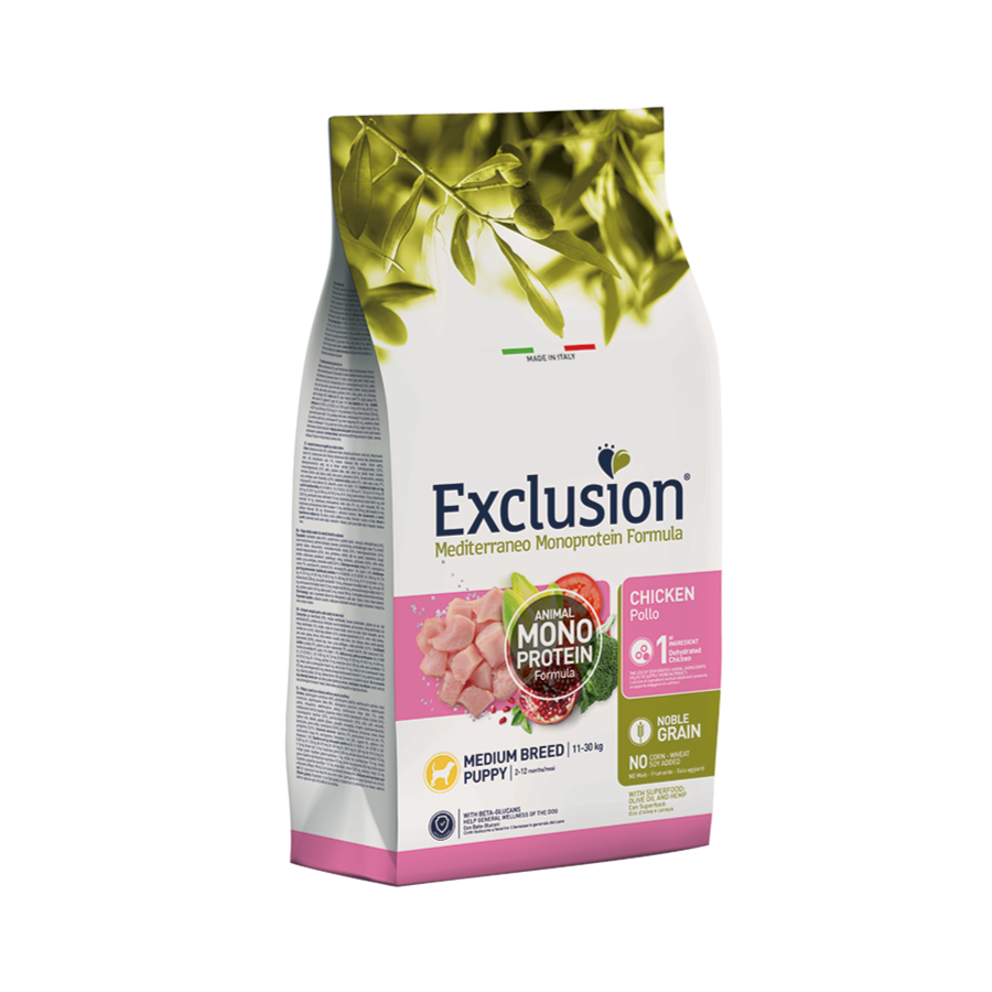EXCLUSION MEDITERRANEO NOBLE GRAIN PUPPY - POLLO 12KG
