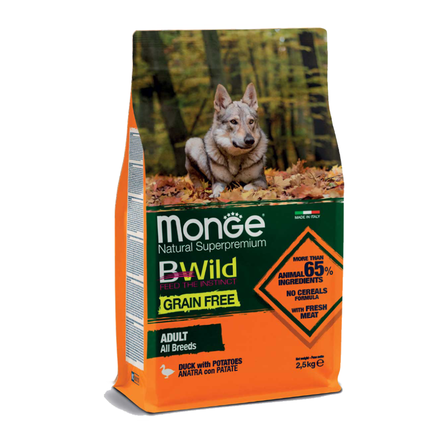 MONGE BWILD GRAIN FREE ANATRA & PATATE - 2,5KG