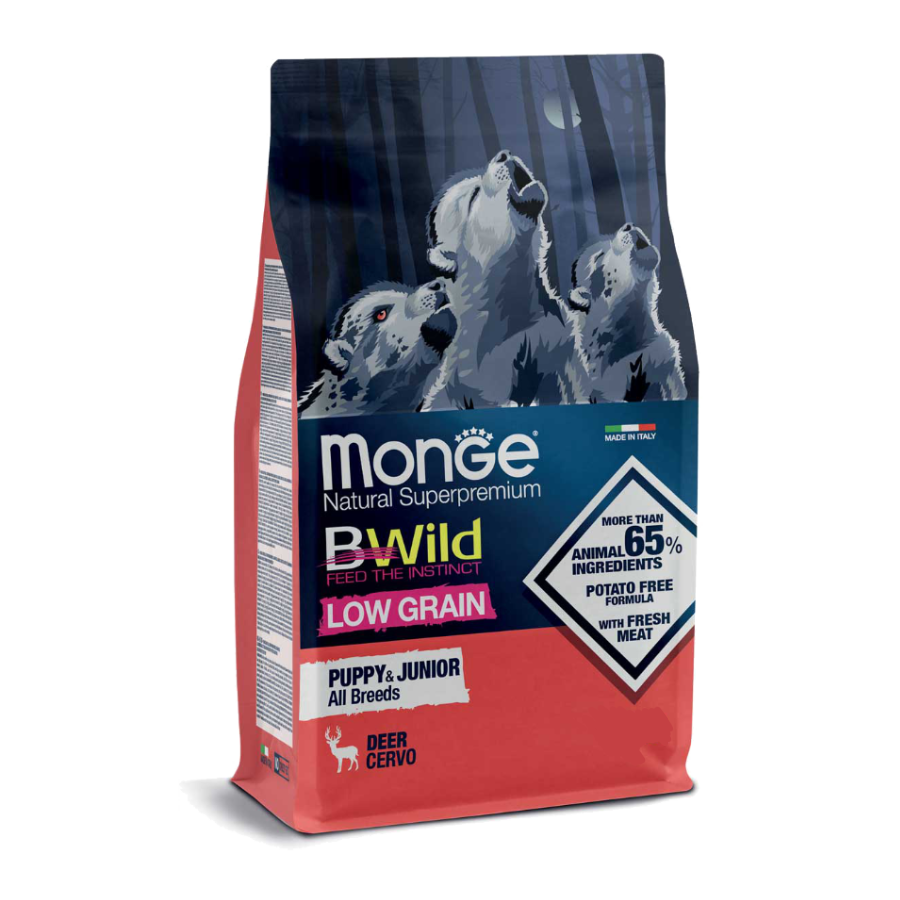 MONGE BWILD LOW GRAIN CERVO PUPPY - 2,5KG