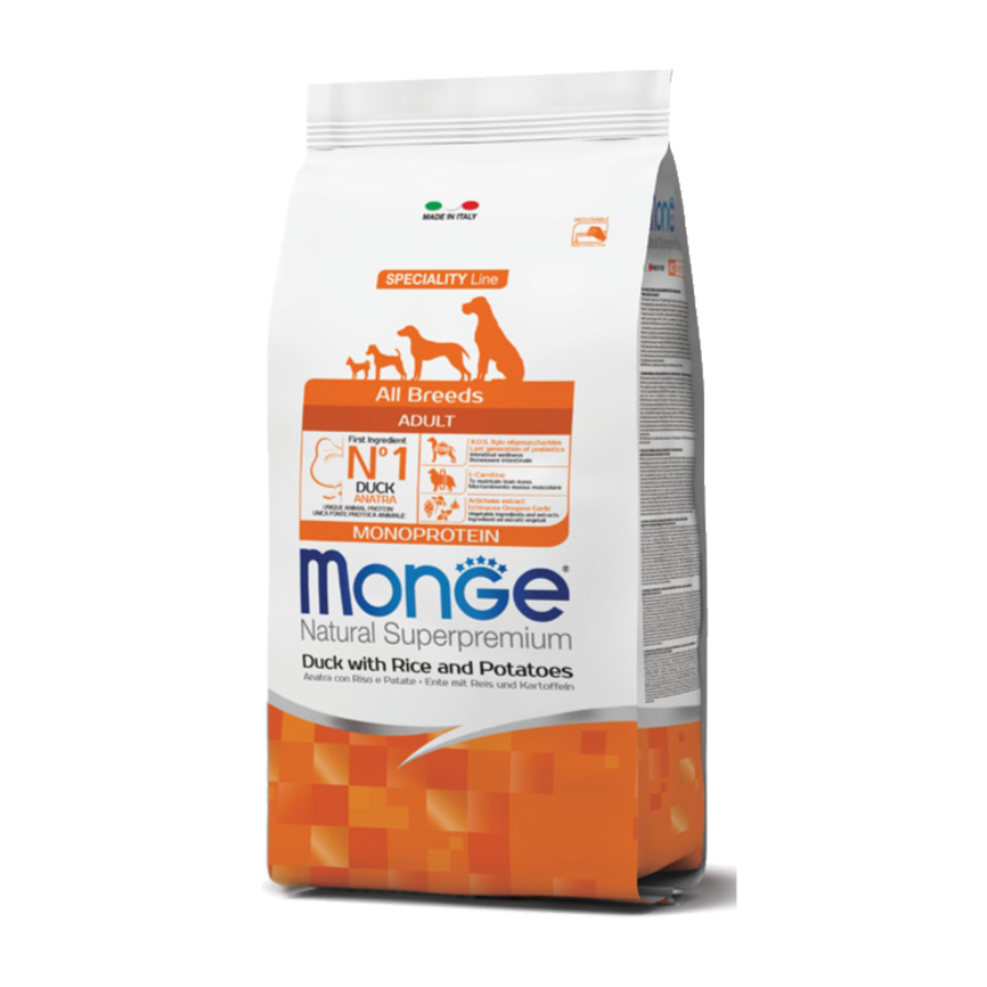 MONGE SUPERPREMIUM ALL BREEDS ADULT ANATRA CON RISO E PATATE 12KG