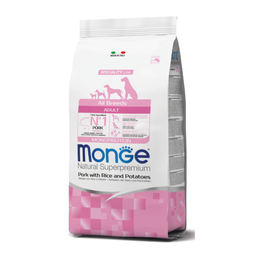 MONGE SUPERPREMIUM ALL BREEDS ADULT MAIALE CON RISO E PATATE 12KG