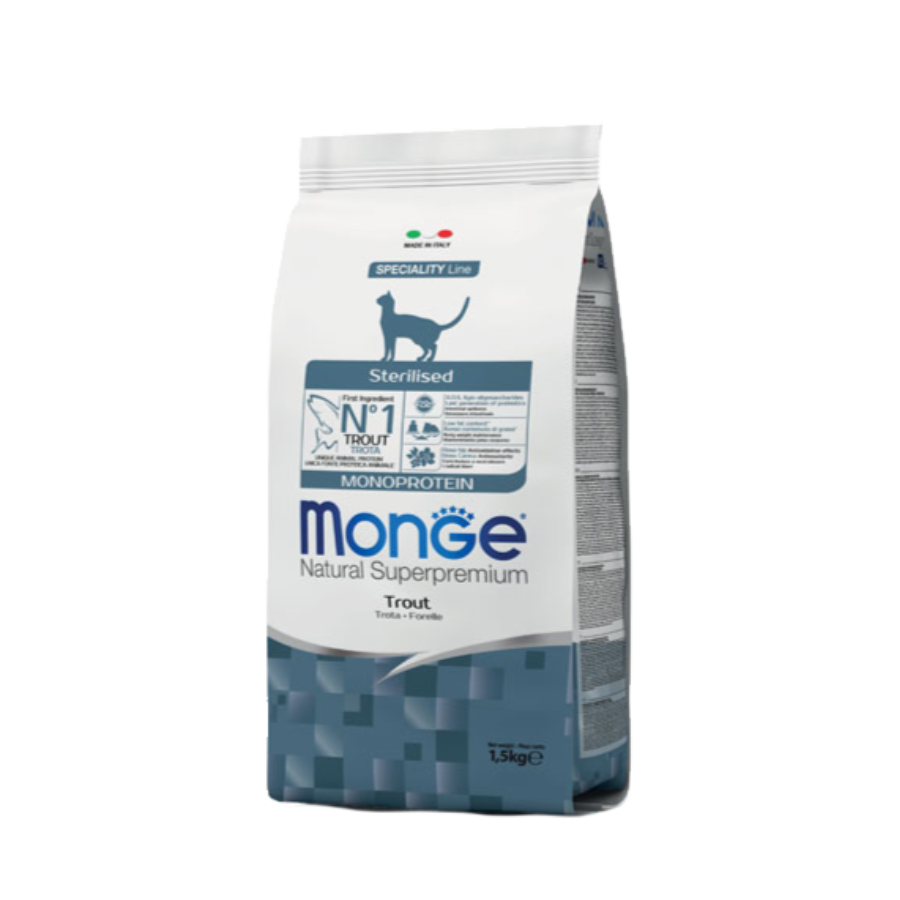 MONGE NATURAL SUPERPREMIUM ADULT STERILISED TROTA