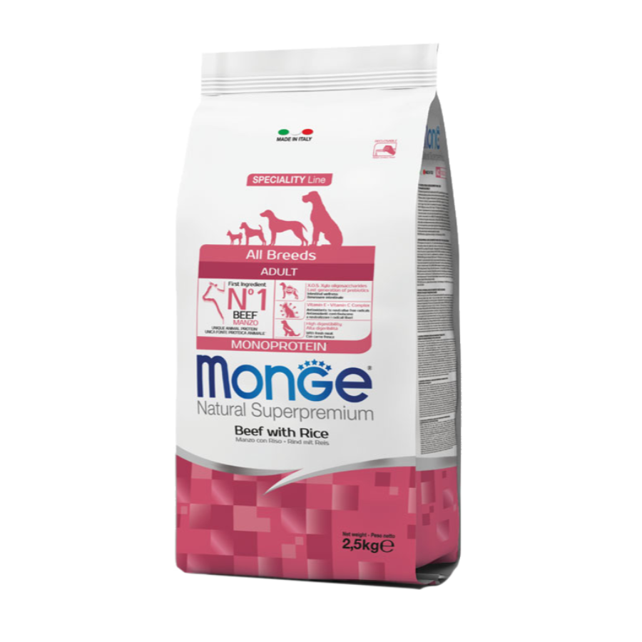 MONGE SUPERPREMIUM ALL BREEDS ADULT MANZO CON RISO 12KG