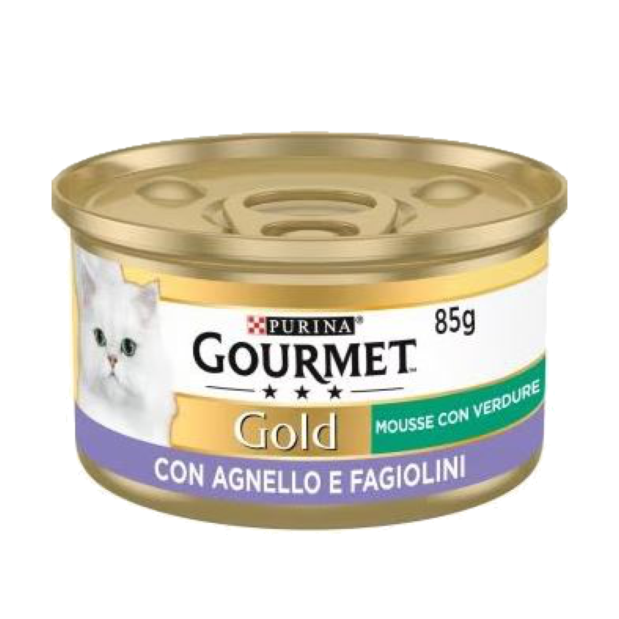 Gourmet Gold Mousse Agnello Fagiolini 85g scatoletta gatto