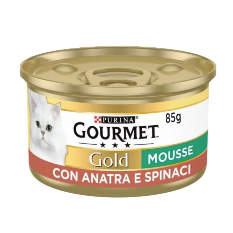 Gourmet Gold Mousse Anatra Spinaci 85g per gatti