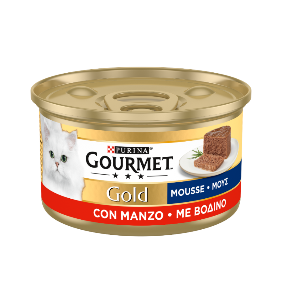 Purina Gourmet Gold Mousse Manzo 85g lattina umido gatto