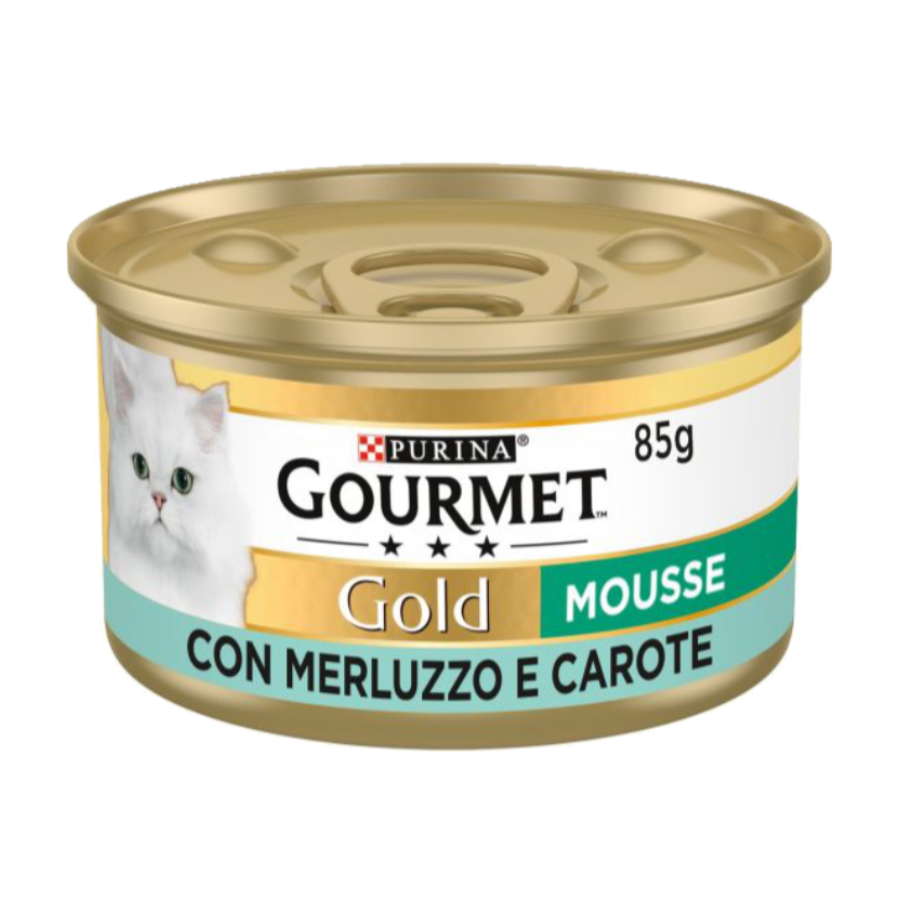 Gourmet Gold Mousse 85g Merluzzo Carote per gatti