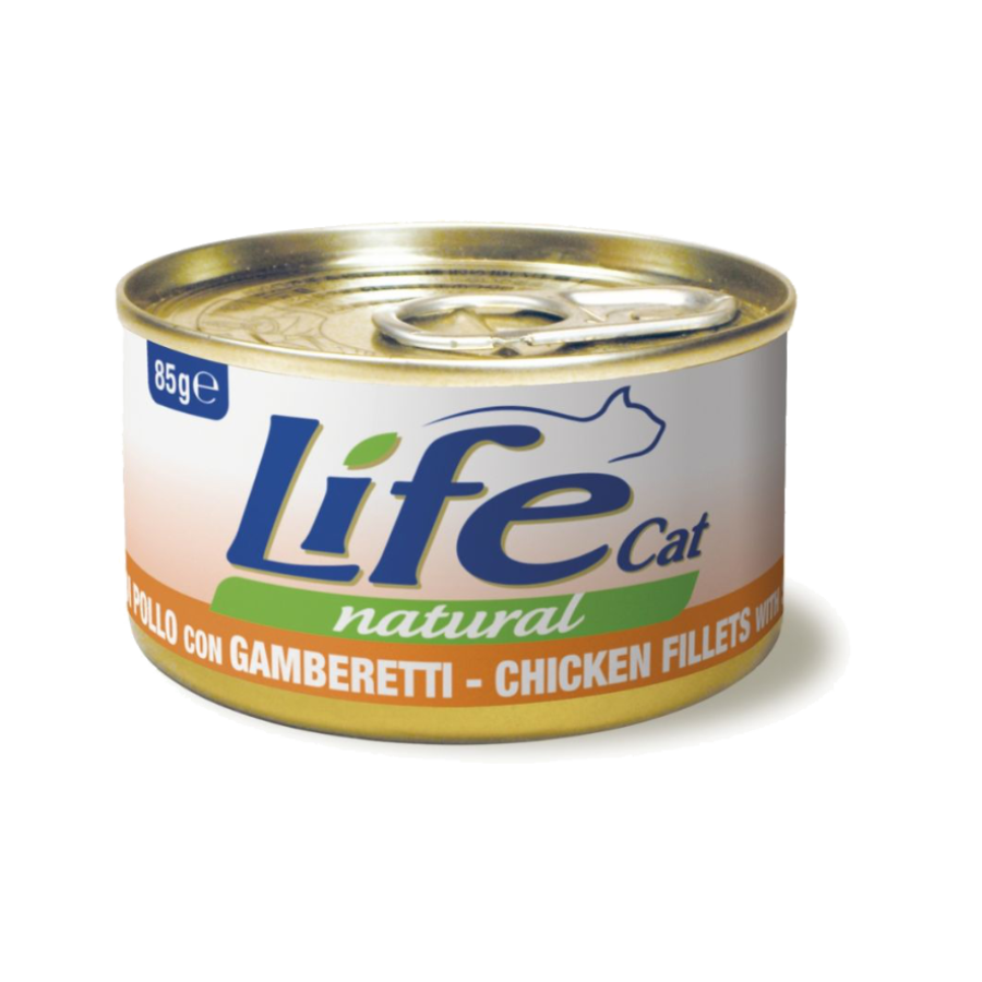 LIFE NATURAL CAT 85G - POLLO & GAMBERETTI