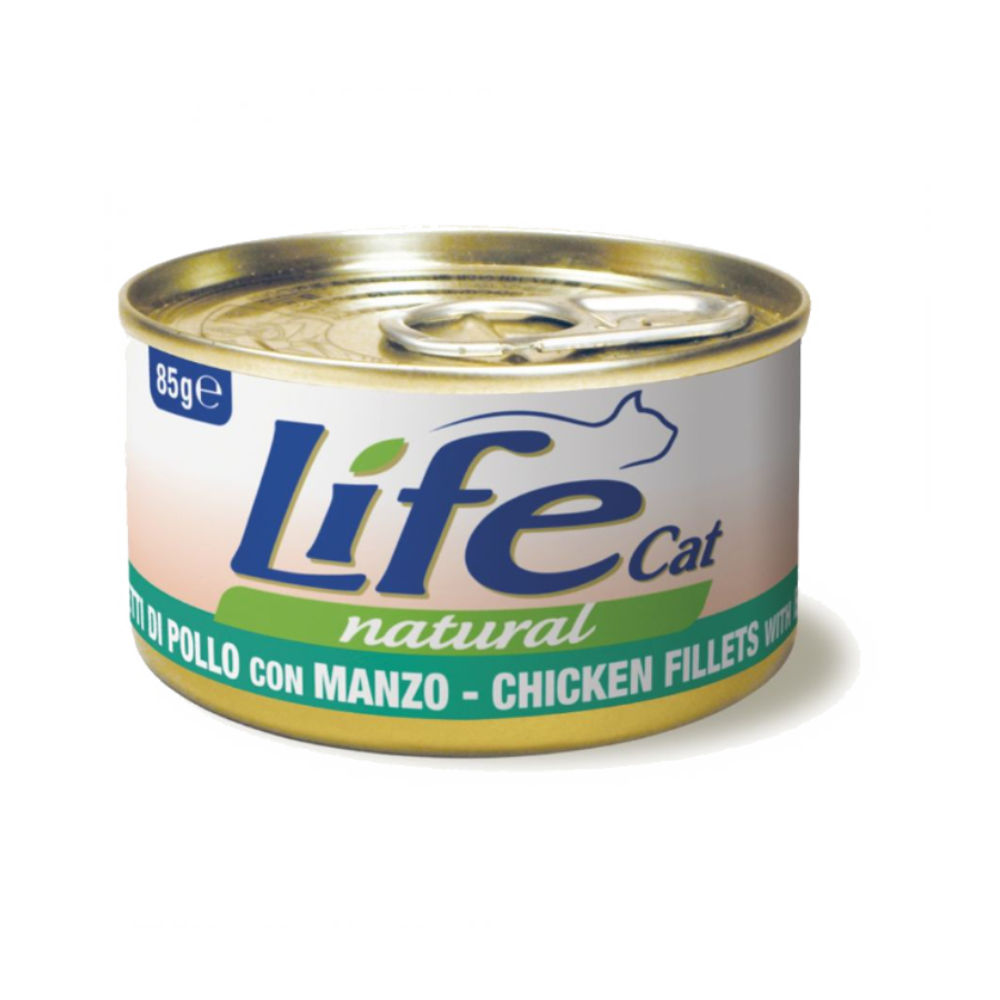 LIFE NATURAL CAT 85G - POLLO & MANZO
