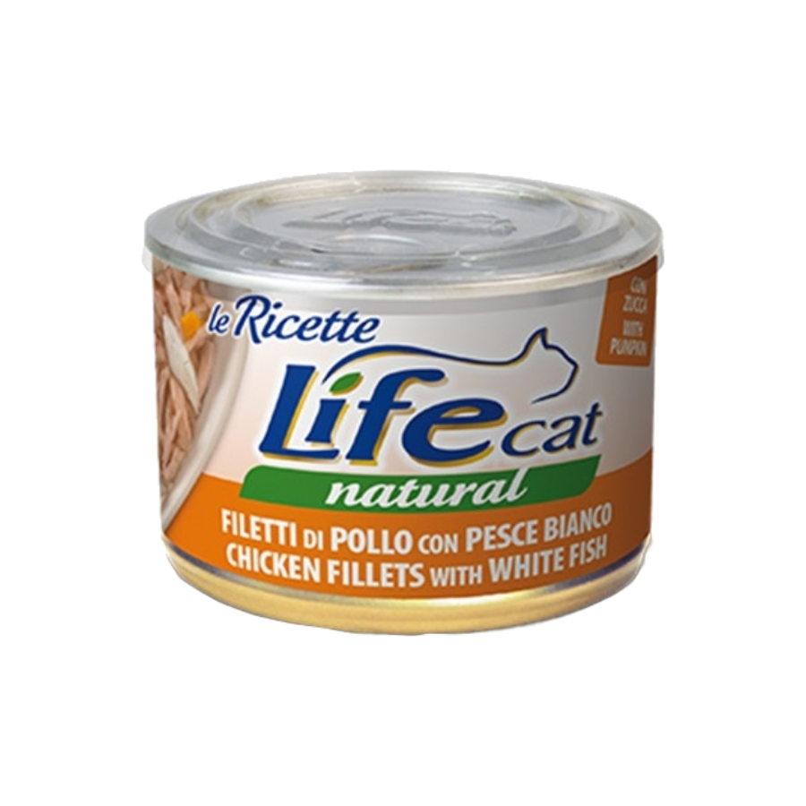 Life Cat Natural Pollo Pesce Bianco 150g vasetto umido gatto