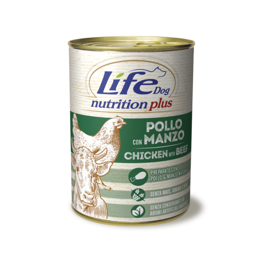 LIFE NATURAL DOG 400G - POLLO & MANZO CON VERDURE