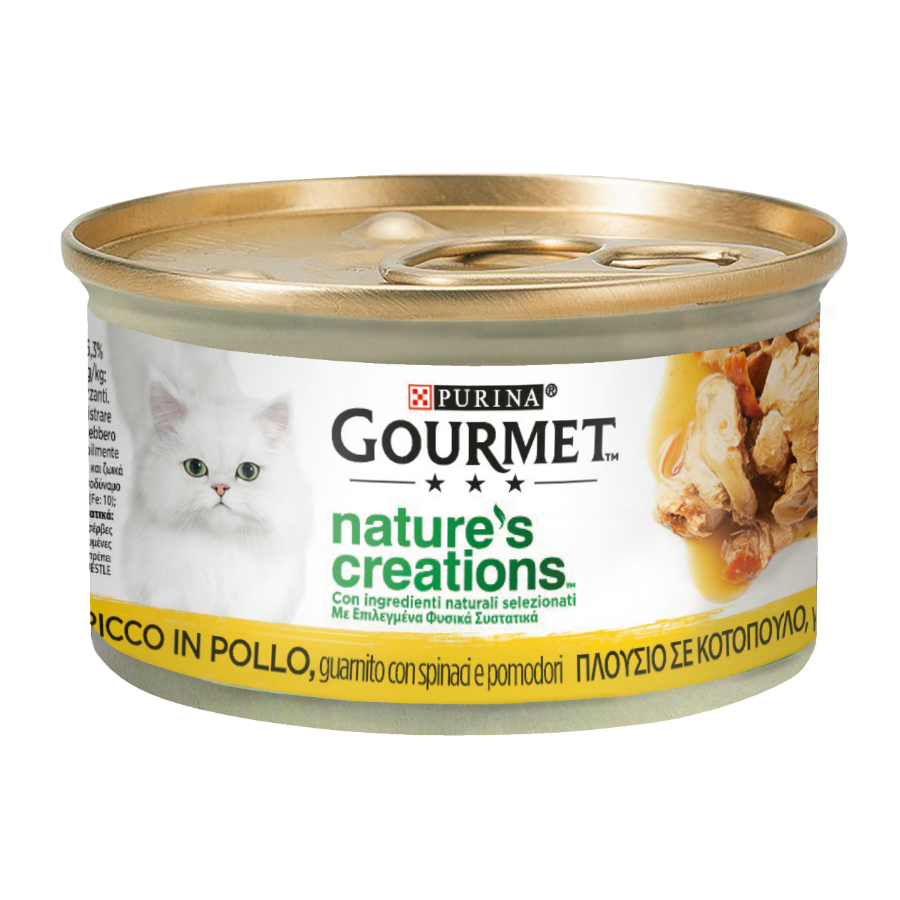 PURINA NATURE'S CREATIONS 85G - POLLO CON SPINACI & POMODORI