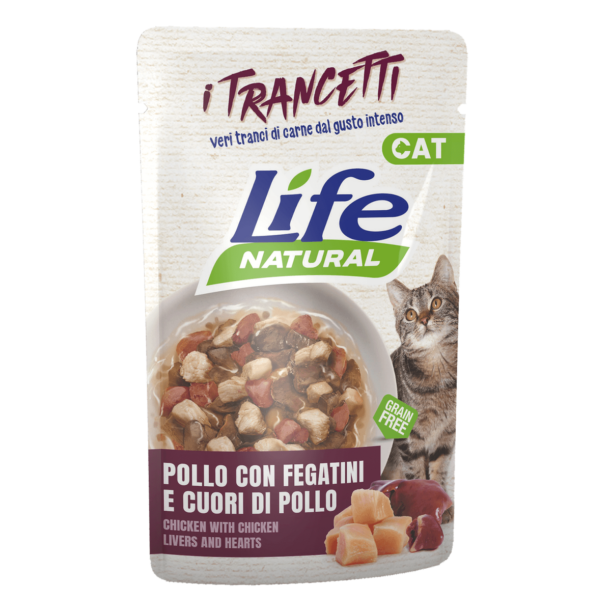 Life Natural Cat Pollo Fegatini scatoletta 70g umido gatto
