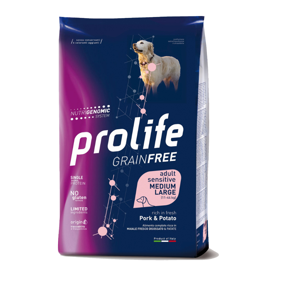 PROLIFE GRAINFREE SENSITIVE ADULT MAIALE & PATATE - 10KG