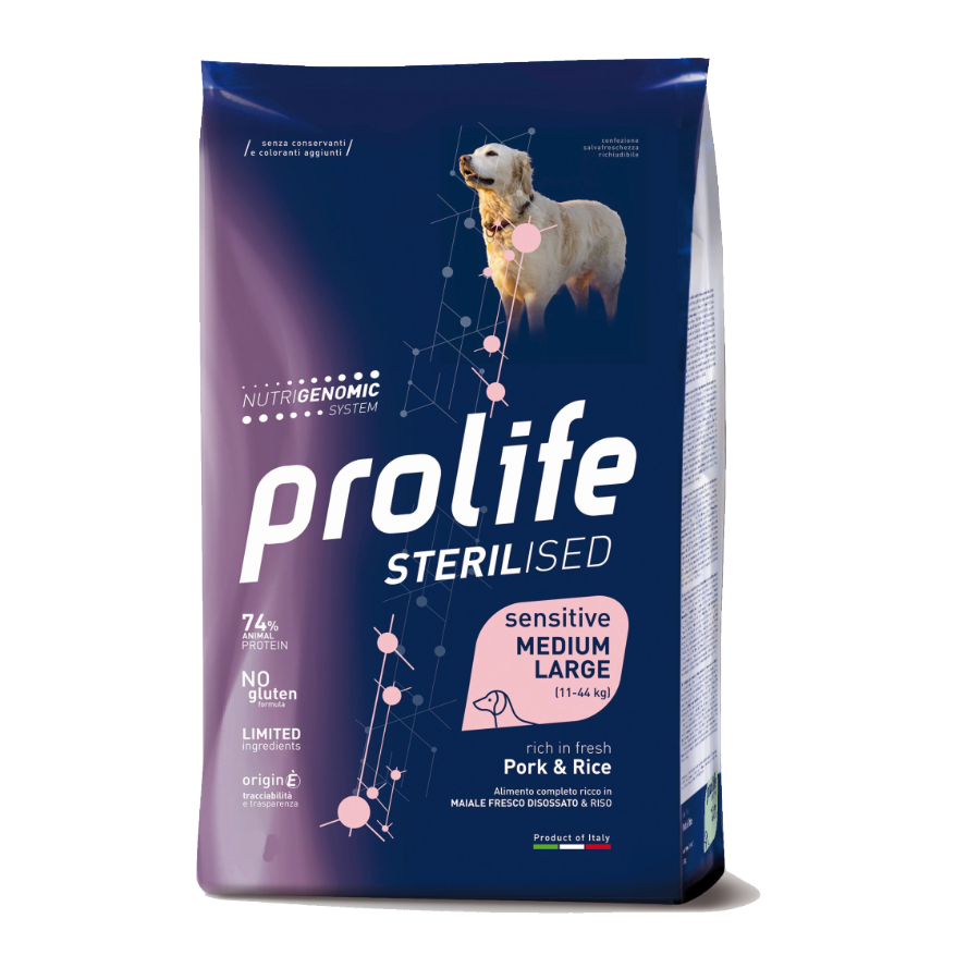 PROLIFE STERILISED SENSITIVE MAIALE & RISO 12KG
