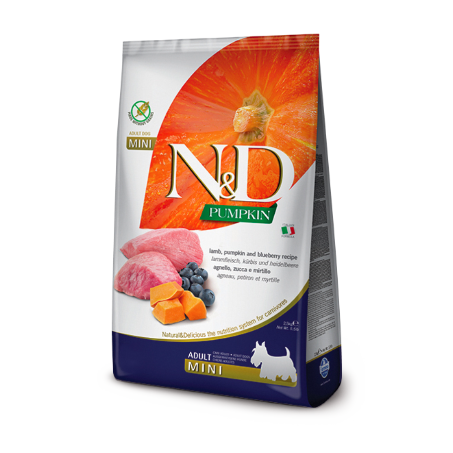 FARMINA N&amp;D PUMPKIN AGNELLO &amp; MIRTILLI ADULT MINI 7KG