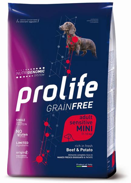 PROLIFE GRAINFREE SENSITIVE ADULT MINI MANZO & PATATE - 2KG