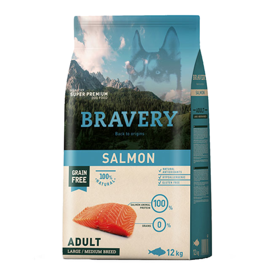 BRAVERY SALMONE ADULT LARGE/MEDIUM BREEDS 12KG
