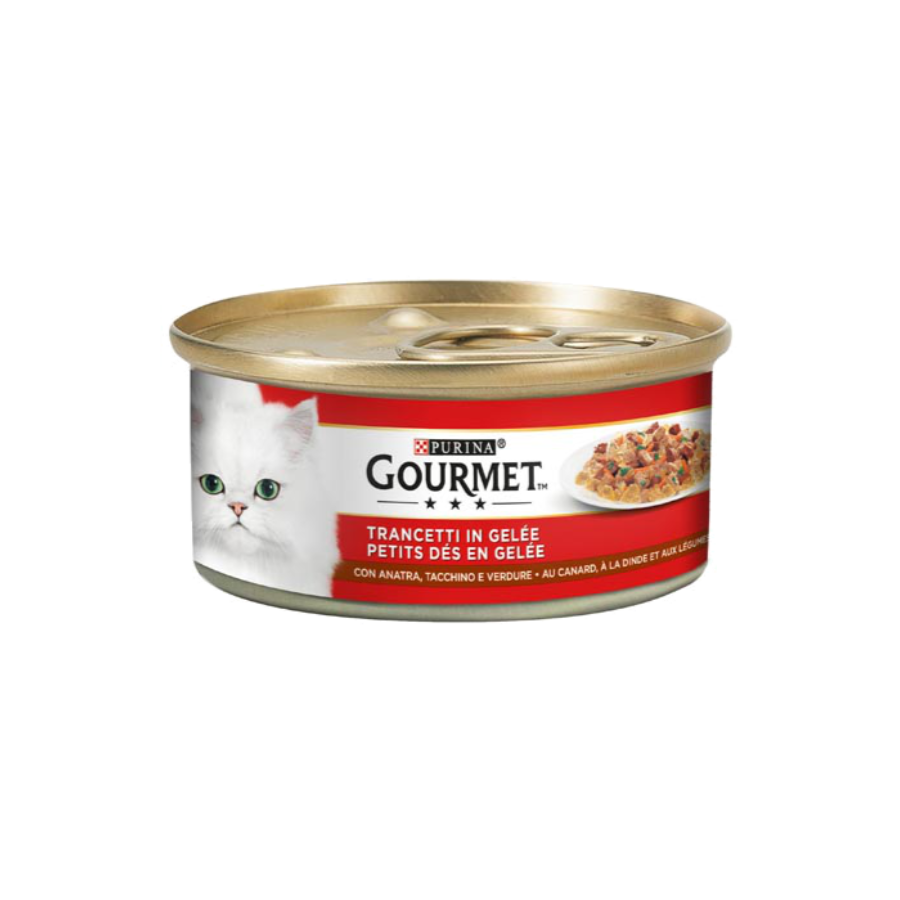 Purina Gourmet Rosso Trancetti Tacchino Anatra Verdure 195g lattina