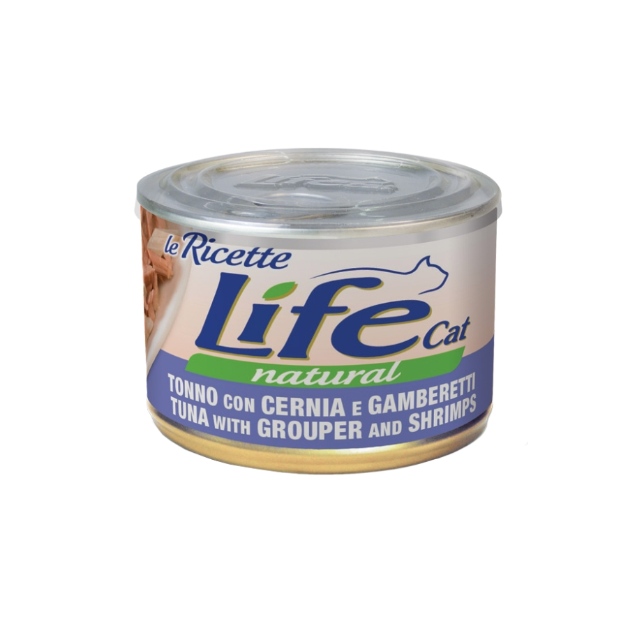 Life Natural Cat lattina 150g tonno cernia gamberetti