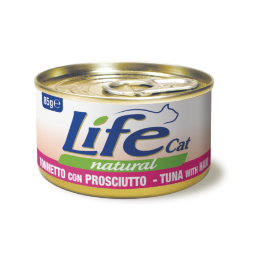 LIFE NATURAL CAT 85G - TONNO, PROSCIUTTO & POLLO