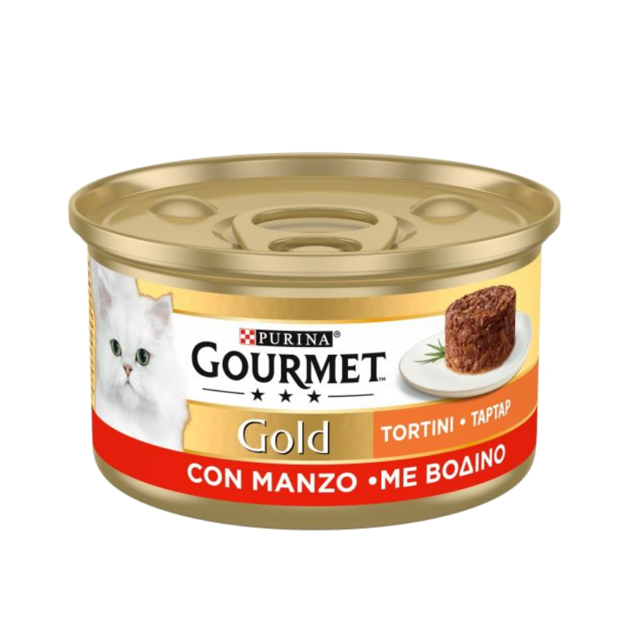 Purina Gourmet Gold Tortini Manzo 85g alimento umido gatto