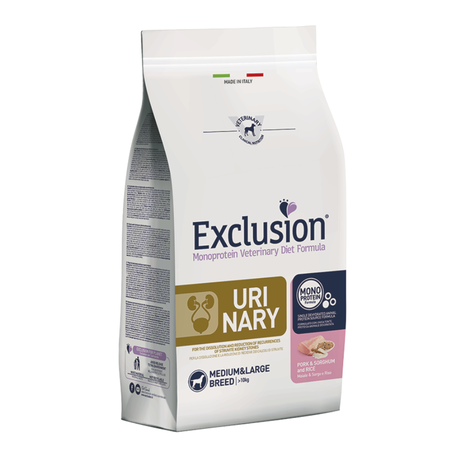 EXCLUSION URINARY MAIALE, SORGO &amp; RISO - 12KG