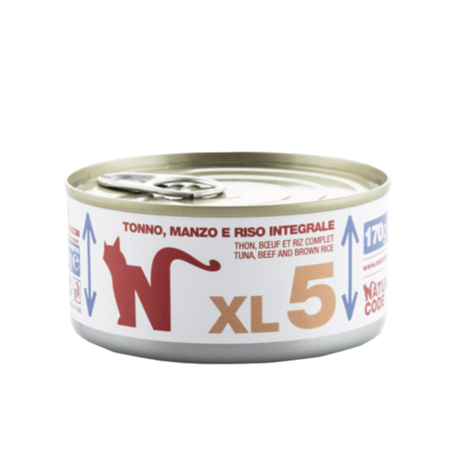 NATURAL CODE XL 170G - XL5 TONNO, MANZO 6 RISO INTEGRALE