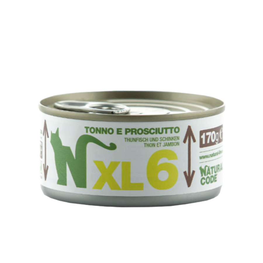 Natural Code XL6 Tonno e Prosciutto 170g lattina per gatti