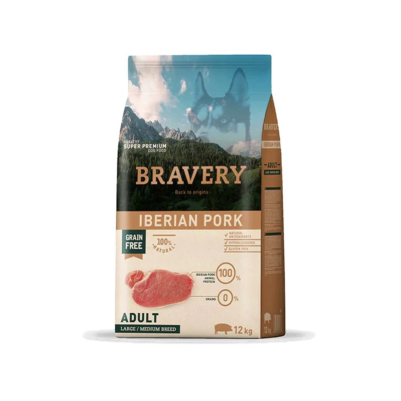 BRAVERY MAIALE IBERICO ADULT LARGE/MEDIUM BREEDS 12KG