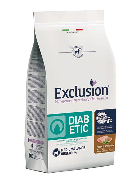EXCLUSION DIABETIC MAIALE SORGO & PISELLI 12KG
