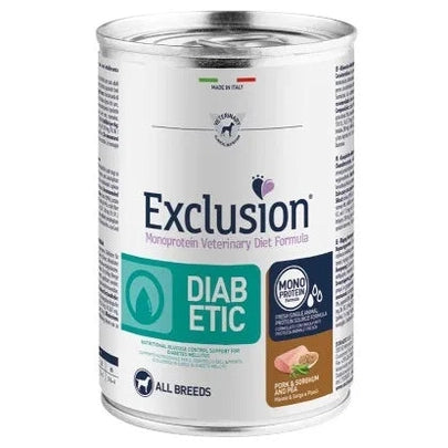 Exclusion Diet Diabetic Maiale Sorgo Piselli 400g umido cane