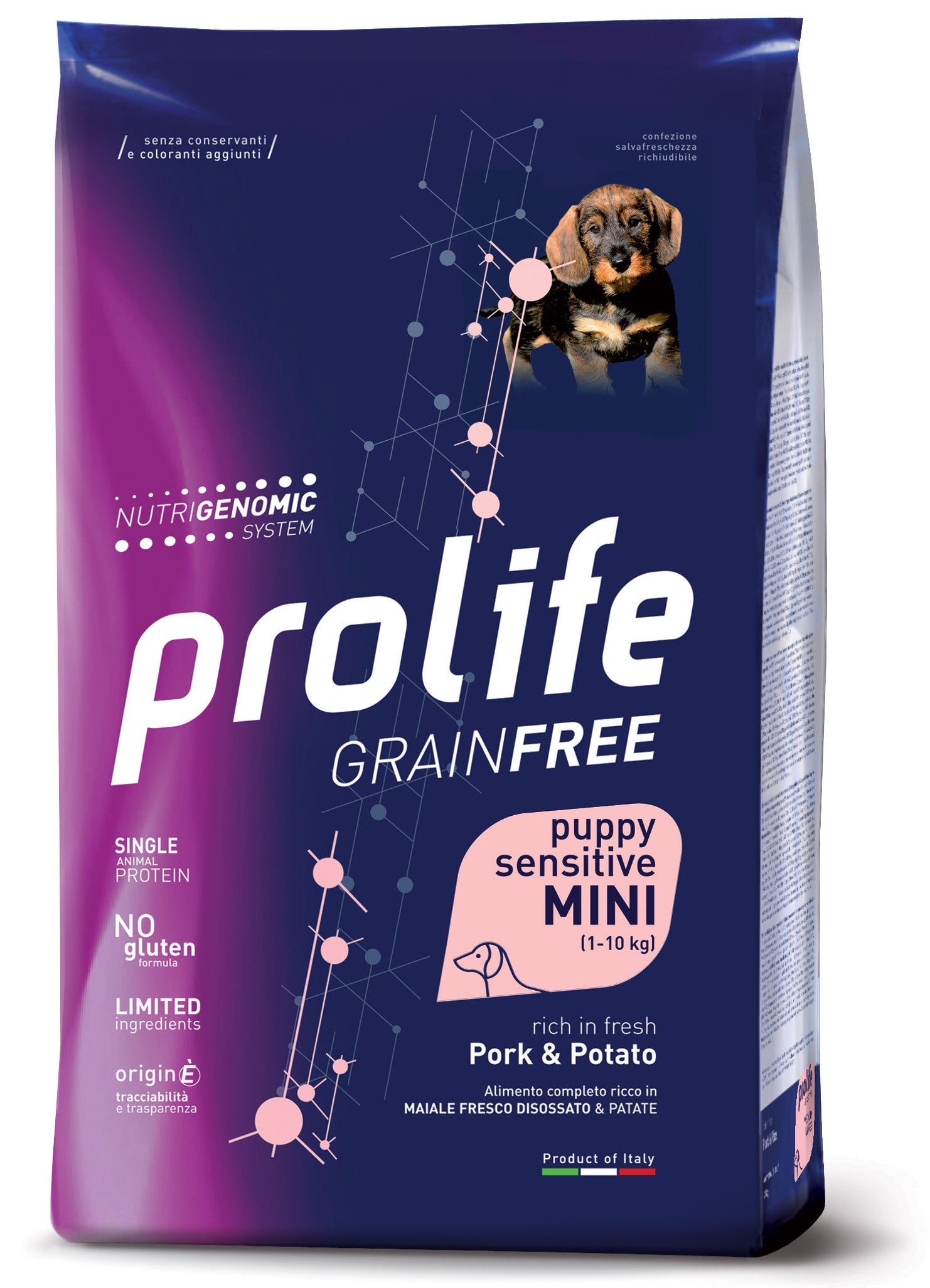 PROLIFE GRAINFREE SENSITIVE PUPPY MINI MAIALE & PATATE - 2KG