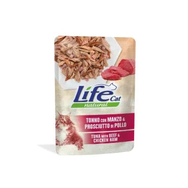 Life Natural Cat Tonno Manzo Prosciutto Pollo 70g