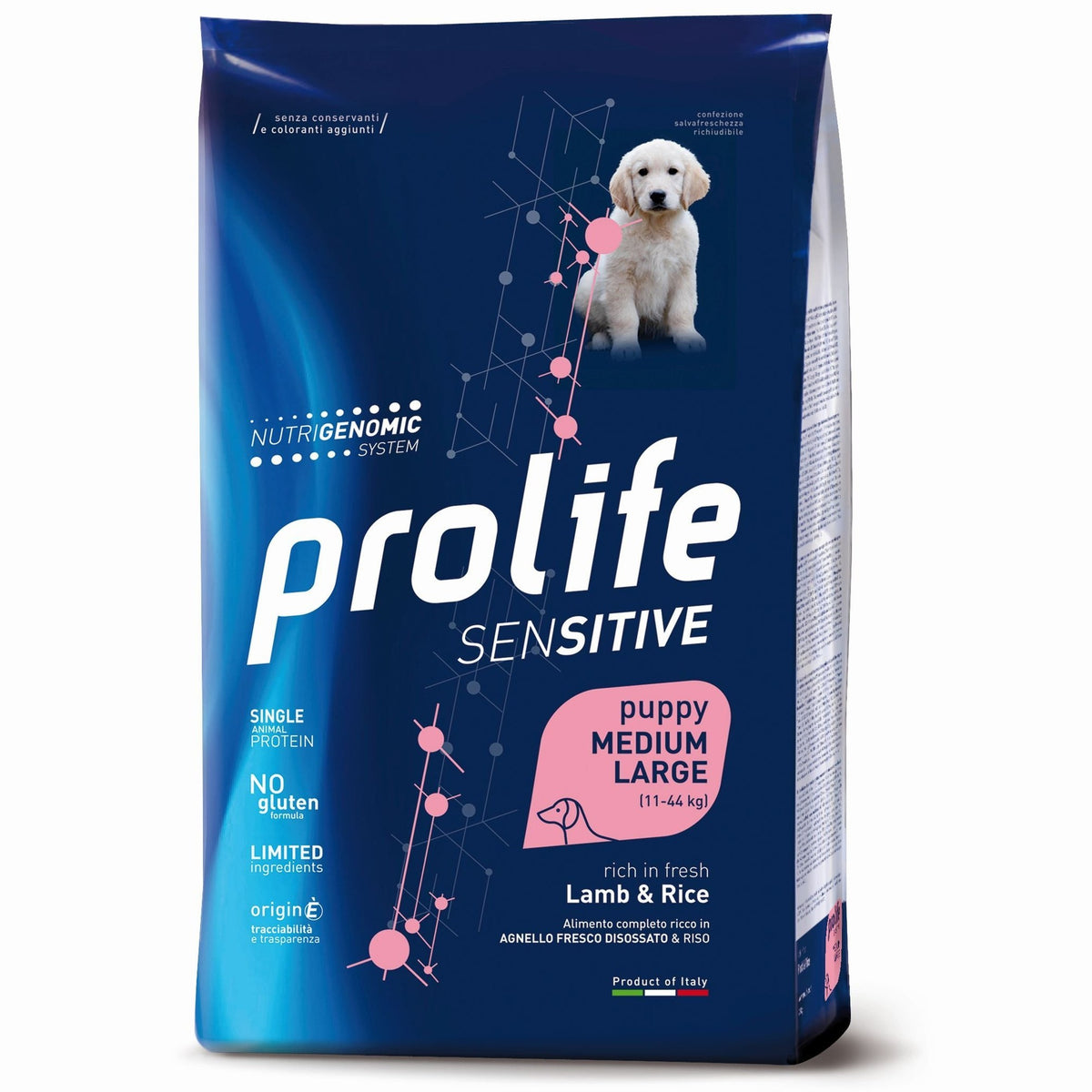 Prolife Sensitive Puppy Agnello Riso 10kg crocchette cuccioli