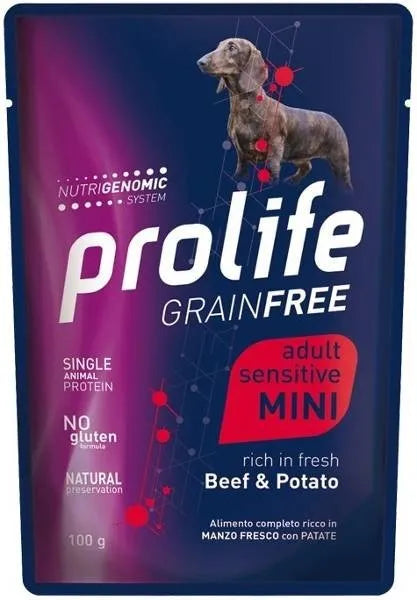 PROLIFE WET GRAINFREE ADULT MANZO DOG 10X100G